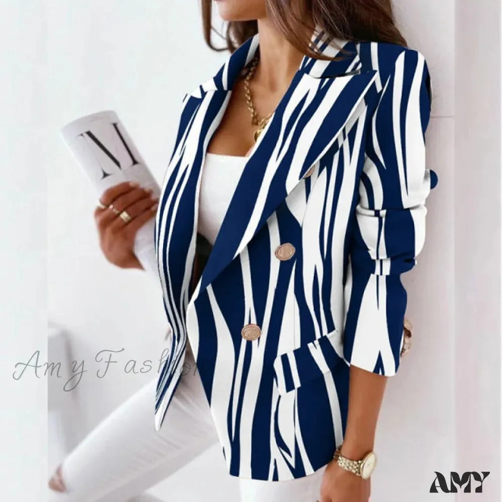 Amy Fashion - Office Lady Elegant Solid Blazer