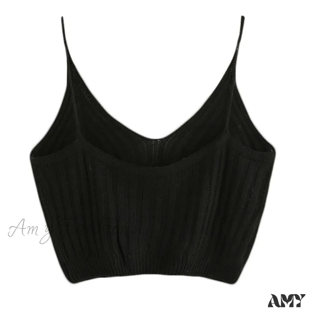 Amy Fashion - Sexy Strappy Sleeveless Racerback Crop Top