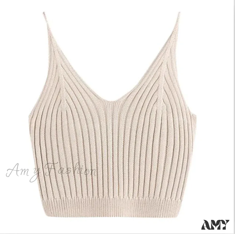 Amy Fashion - Sexy Strappy Sleeveless Racerback Crop Top