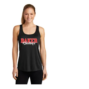 BAKER BALLERS LADIES DRIFIT RACERBACK TANK BLACK