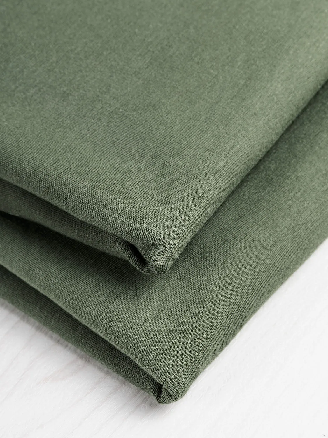 Bamboo Cotton Stretch Fleece - Moss Green