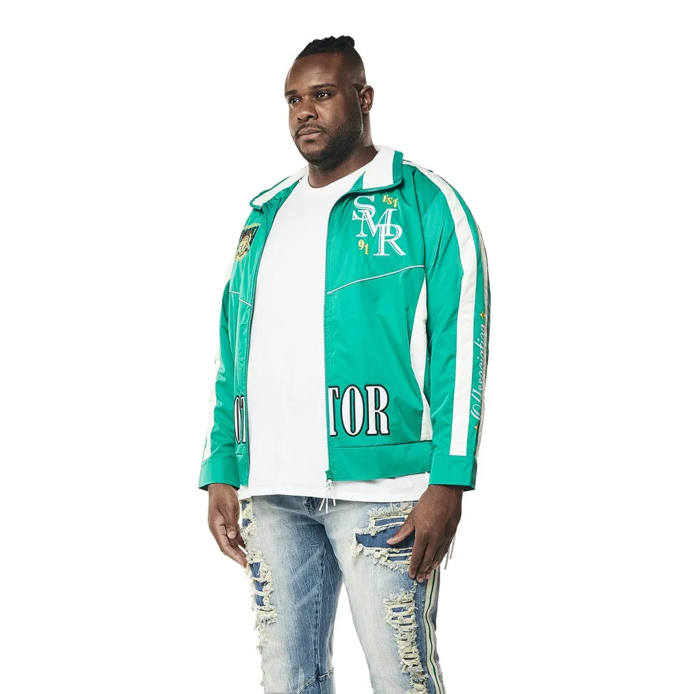 Big and Tall - Euro Racing Windbreaker Jacket - Hunter Green