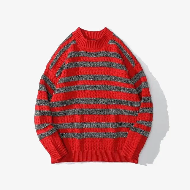 Black Red Striped Sweaters