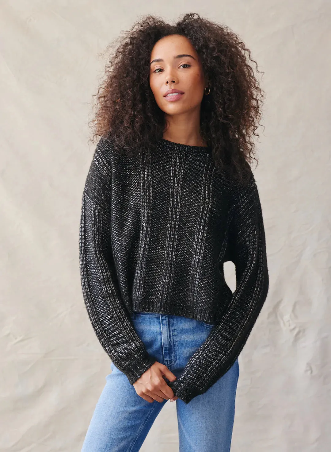 Boat Neck Cropped Sweater