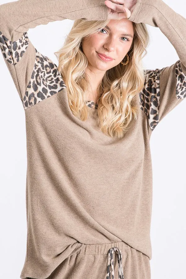 Brushed Leopard Print Long Sleeve Top*