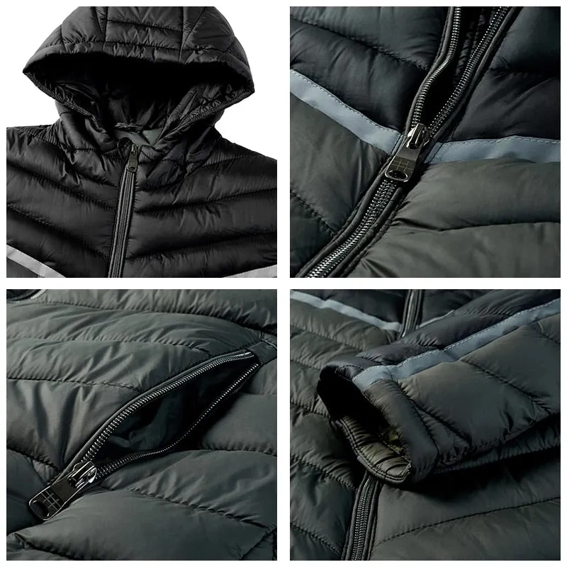 Casual Waterproof Hooded Patchwork Parka Coat