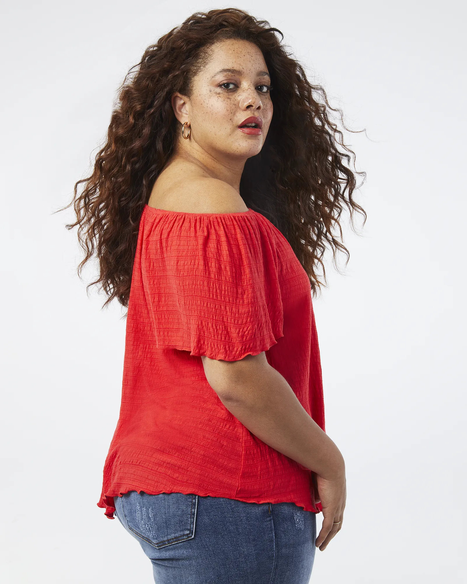 Chrissy Peasant Top | Red