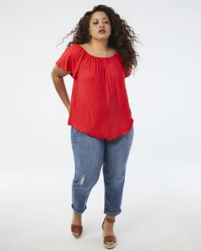 Chrissy Peasant Top | Red