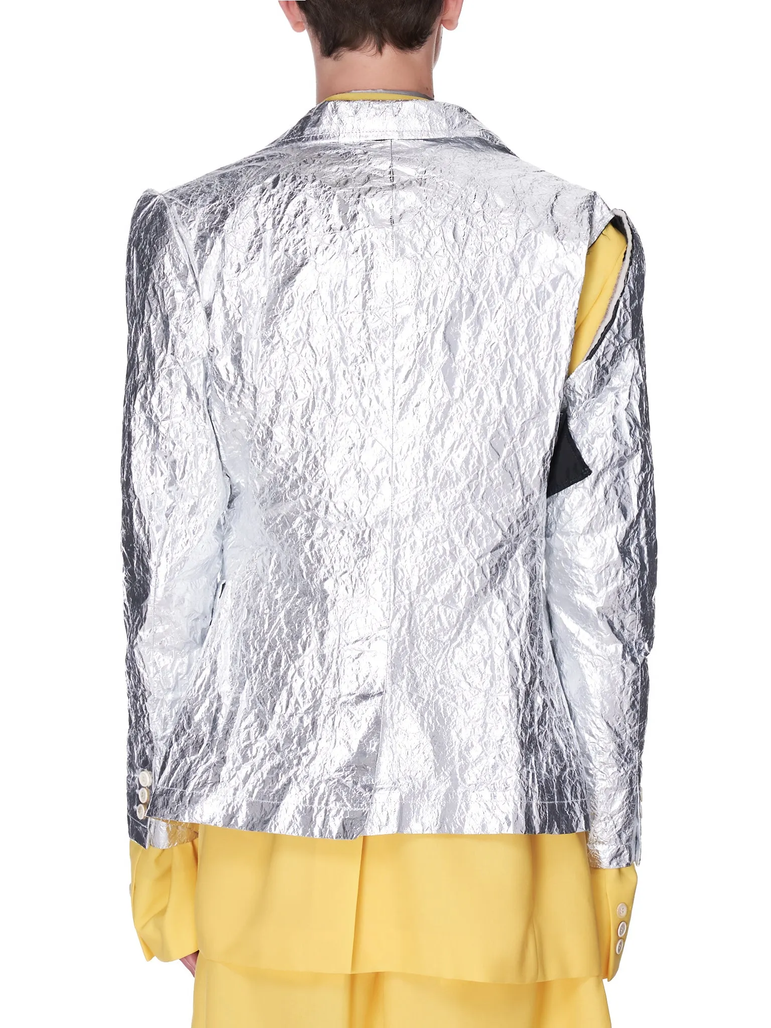 Chrome/Yellow Double Layer Blazer (PG-J009-051-YELLOW-SILVER)