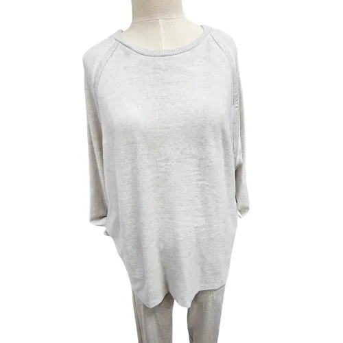 Crewneck Raglan Super Soft Bamboo Brushed Terry Sweatshirt -  Oatmeal   JILL47