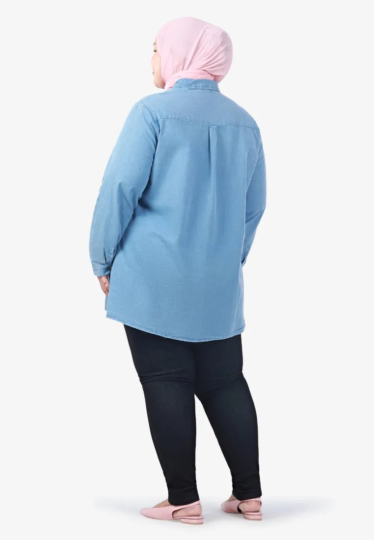 Denalie Denim Long Sleeve Shirt - Smooth Blue