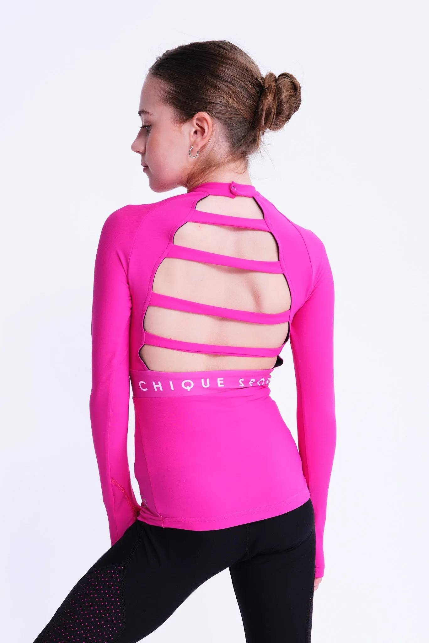 Empower Long-Sleeve Top in Fuchsia