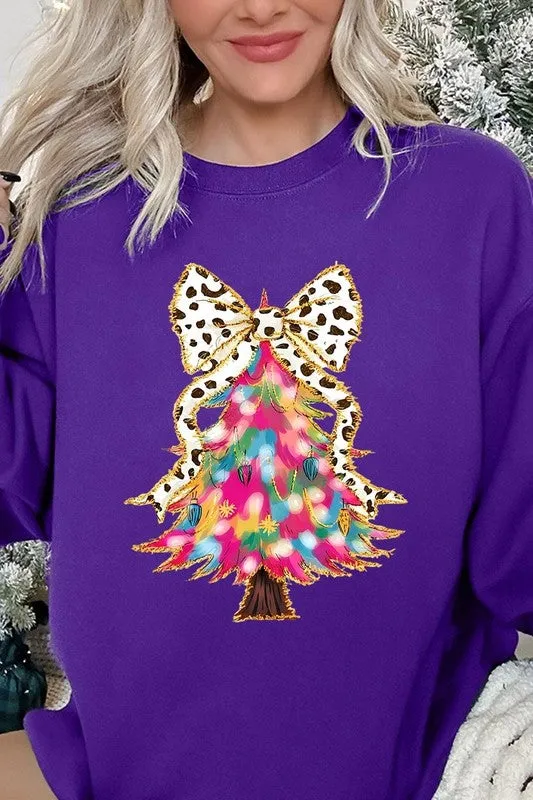 Faux Glitter Colorful Christmas Tree Sweatshirts