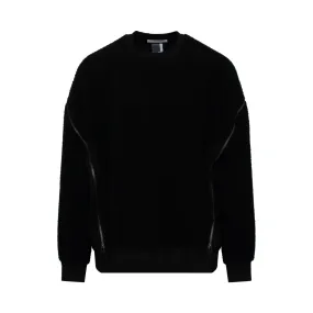 Fleece Zipper Sweat in Black