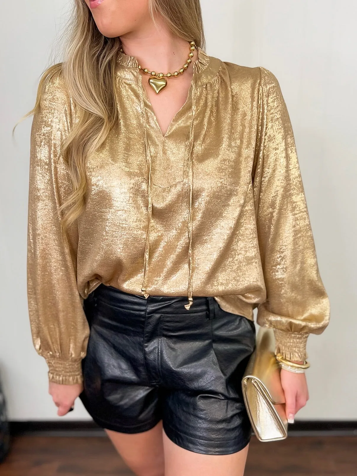 Golden Radiance Blouse-Gold