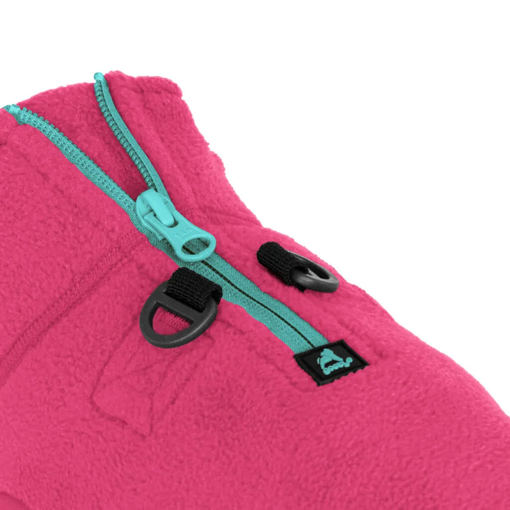 half zip-up fleece vest - pink