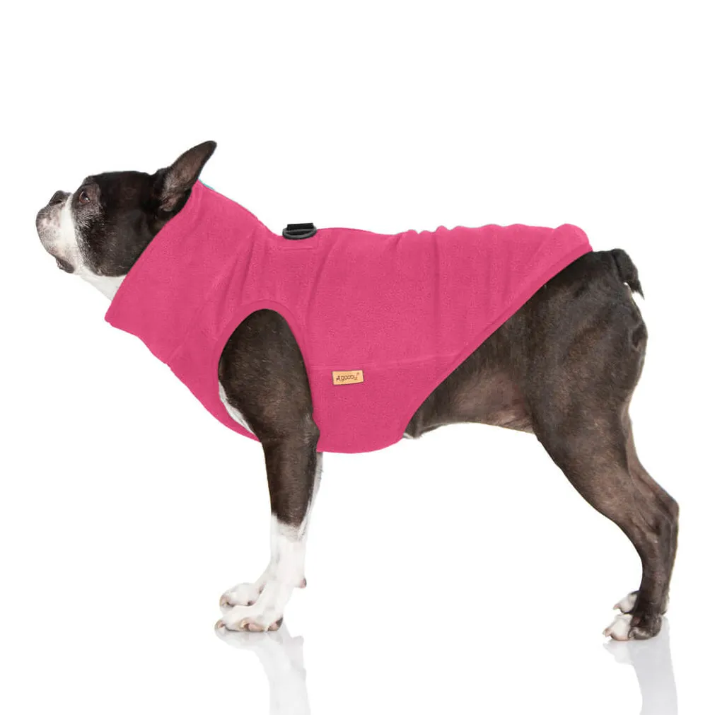 half zip-up fleece vest - pink