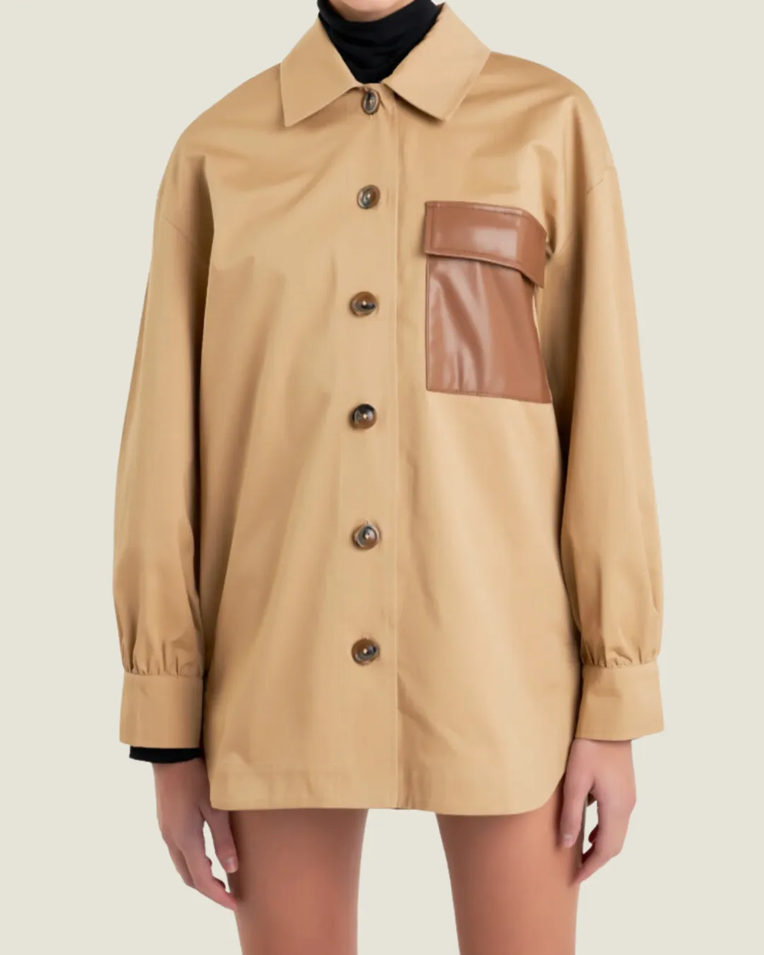 Hang Tight Honey: Cotton Twill Shirt Jacket