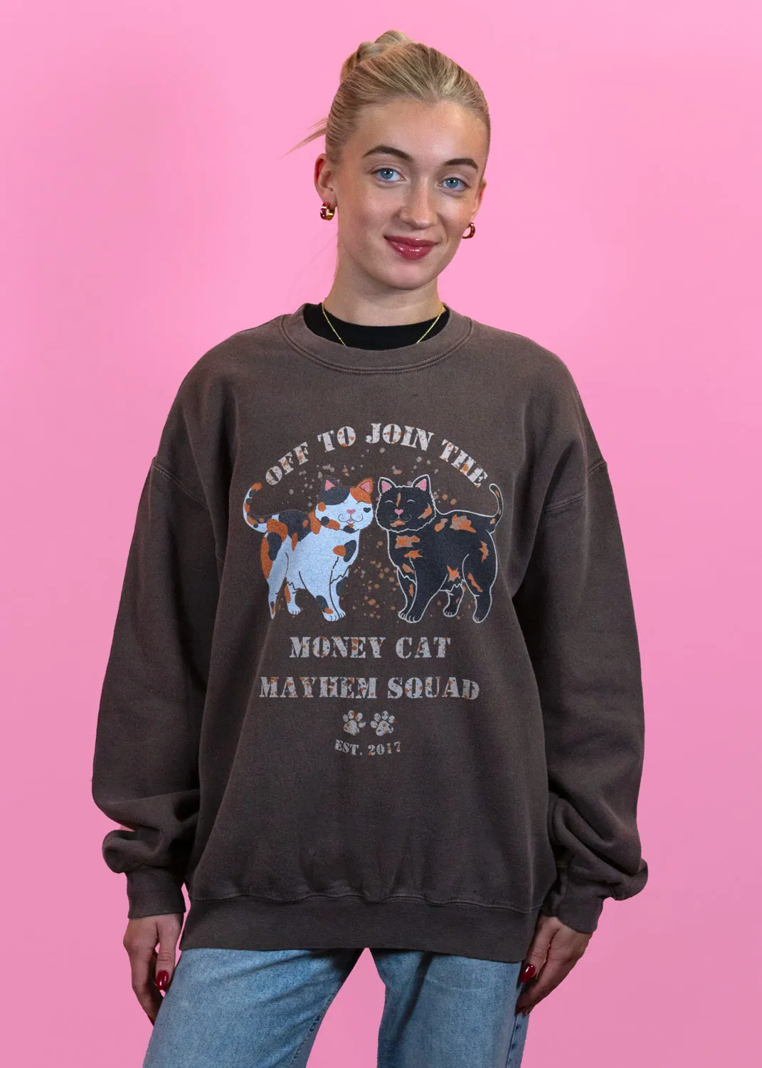 Home of Rainbows - Money Cat Tortie Sweater