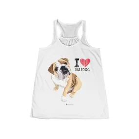 I Heart Bulldog Flowy Tank