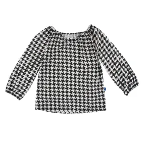 Kickee Pants Print Long Sleeve Peasant Top - Zebra Houndstooth