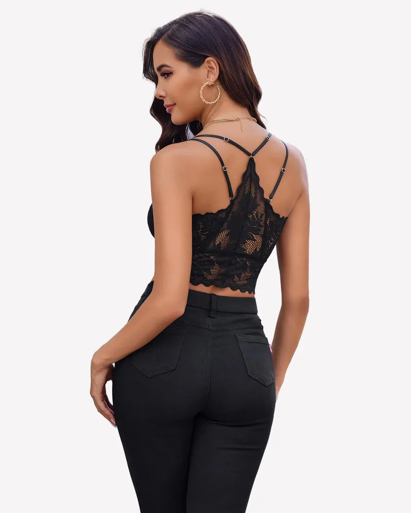 Lace Camisoles Racerback Crop Tops