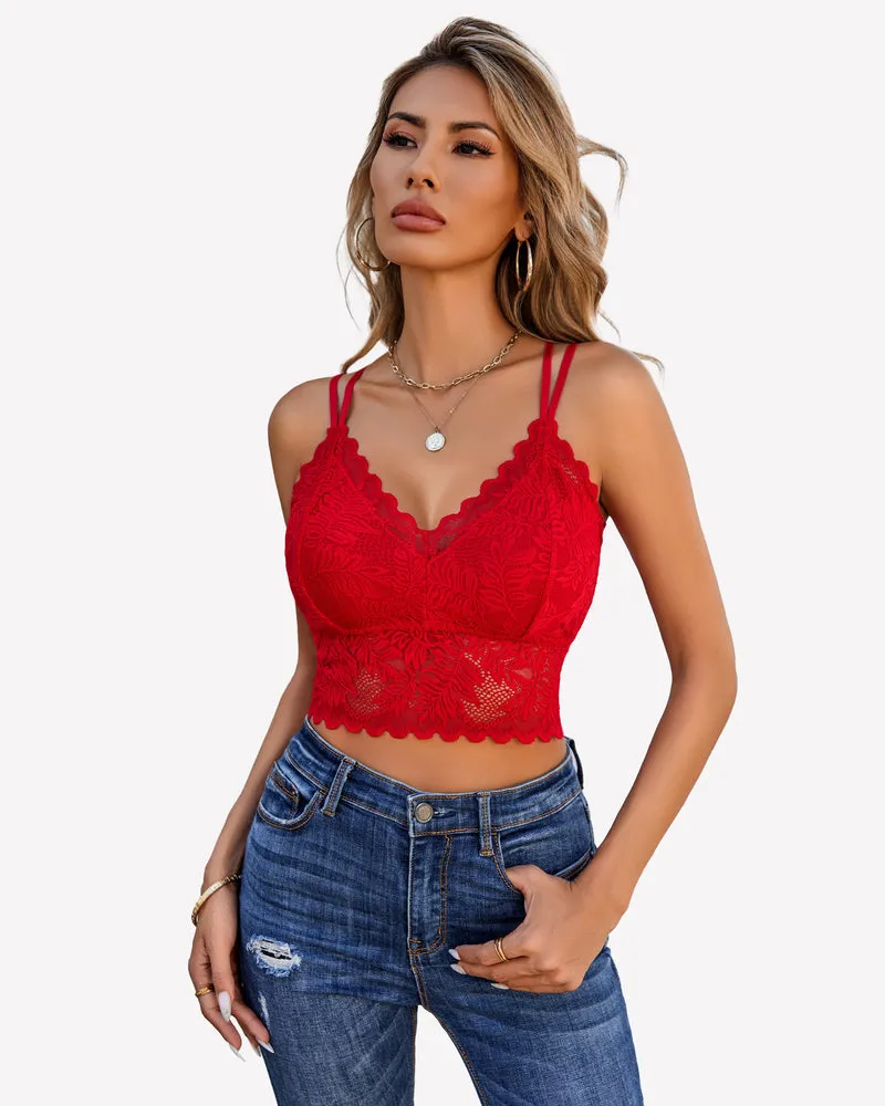 Lace Camisoles Racerback Crop Tops