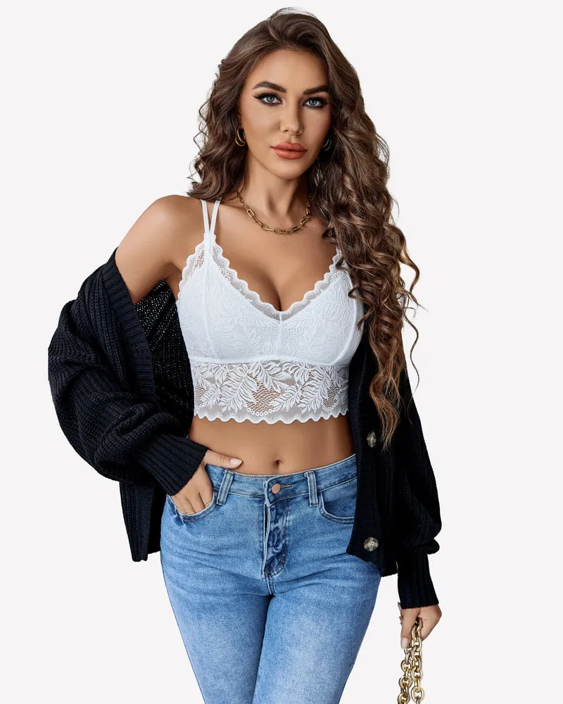 Lace Camisoles Racerback Crop Tops