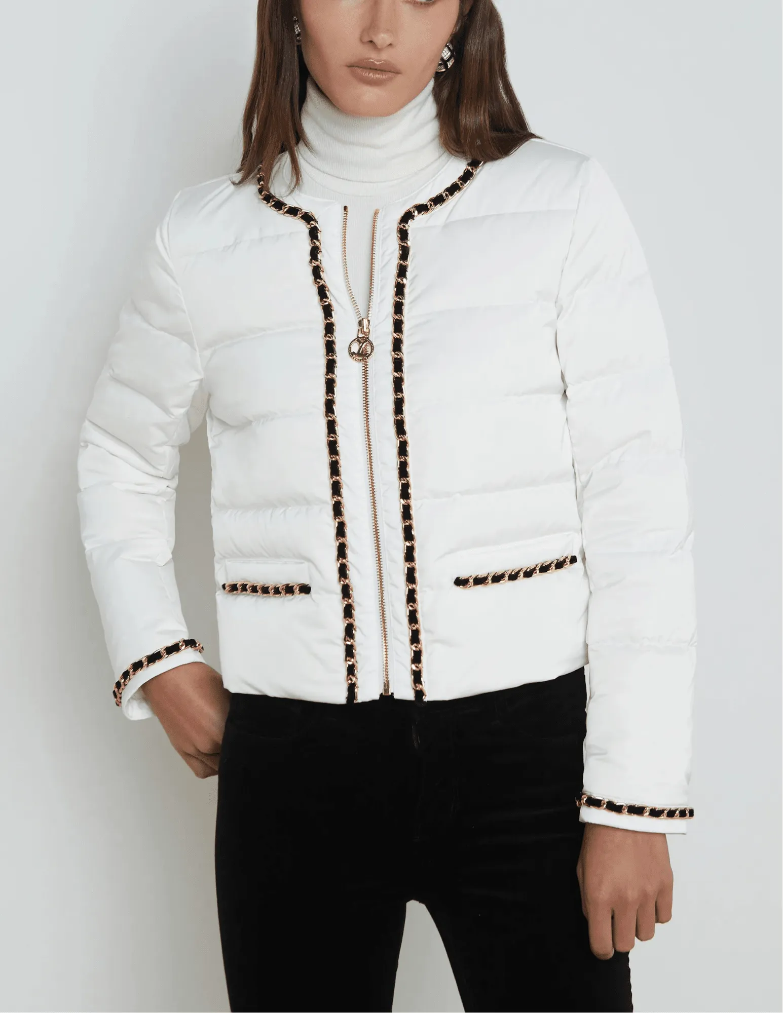 L'Agence Crest Down Chain Trim Jacket