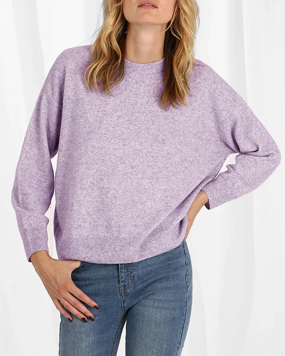 Lilac Haze Oversized Crewneck Sweater