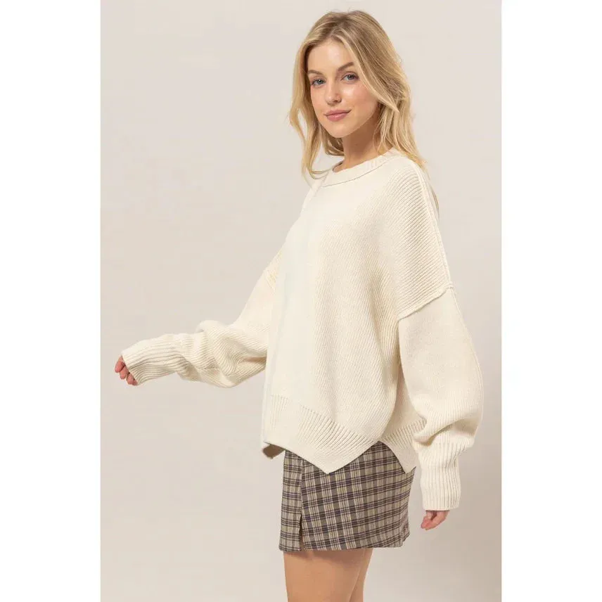 LONG SLEEVE OVERSIZED SWEATER TOP