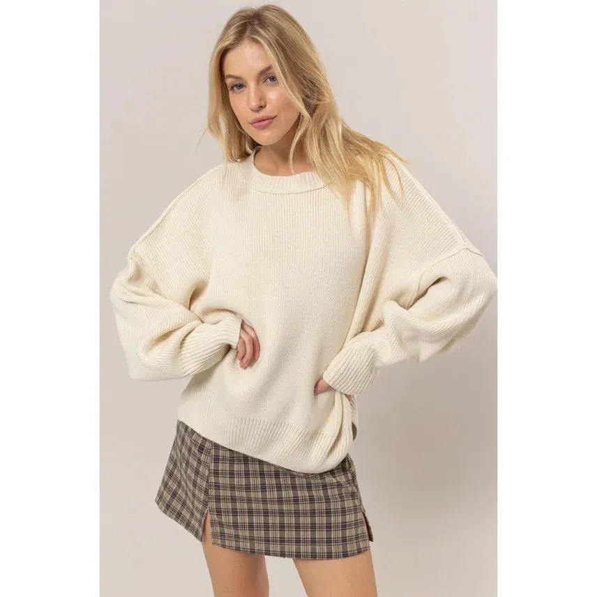 LONG SLEEVE OVERSIZED SWEATER TOP