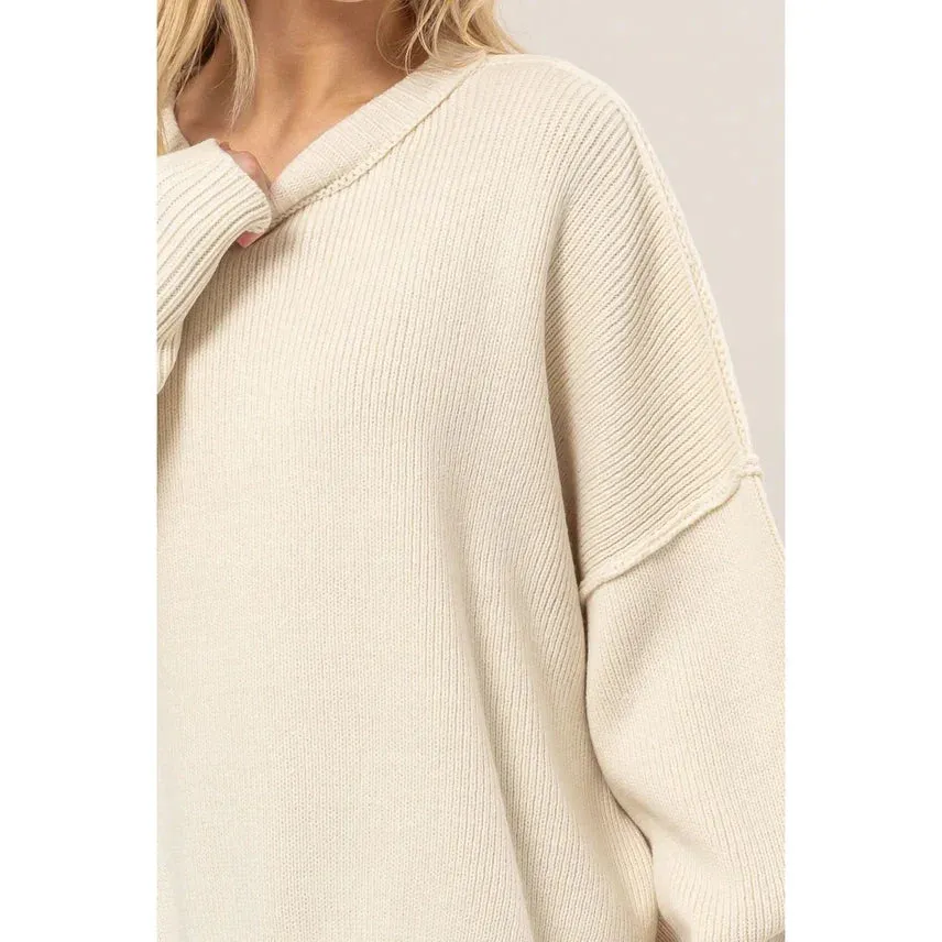 LONG SLEEVE OVERSIZED SWEATER TOP