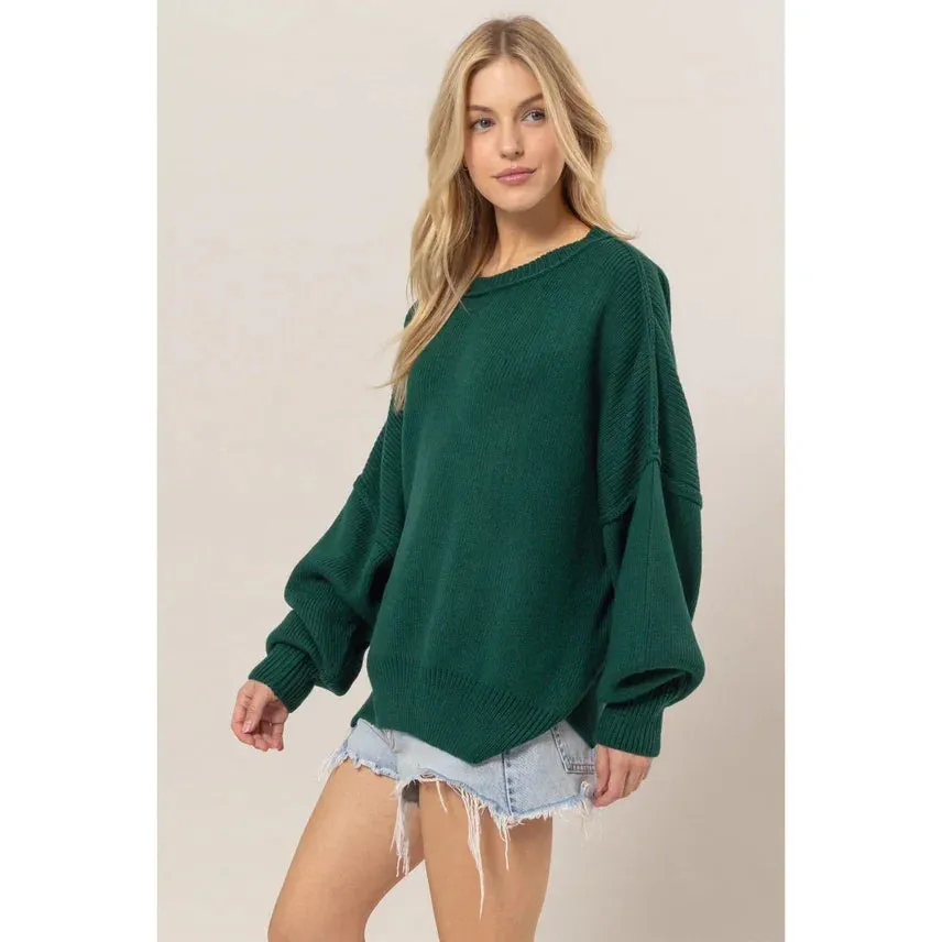 LONG SLEEVE OVERSIZED SWEATER TOP