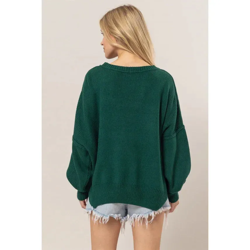 LONG SLEEVE OVERSIZED SWEATER TOP