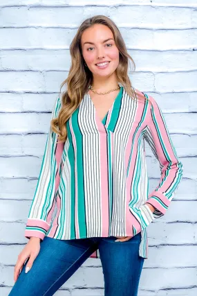 Long Sleeve V-Neck Tunic Top (ET63820)