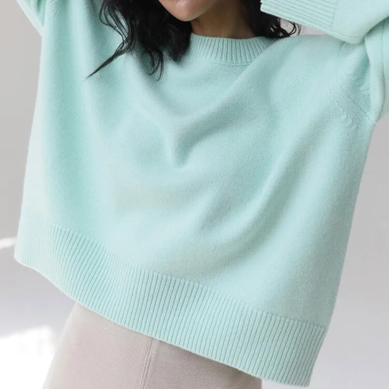 Loose-Fitting O-Neck Oversized Pullover Sweaters