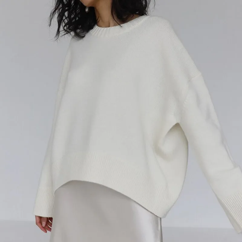 Loose-Fitting O-Neck Oversized Pullover Sweaters