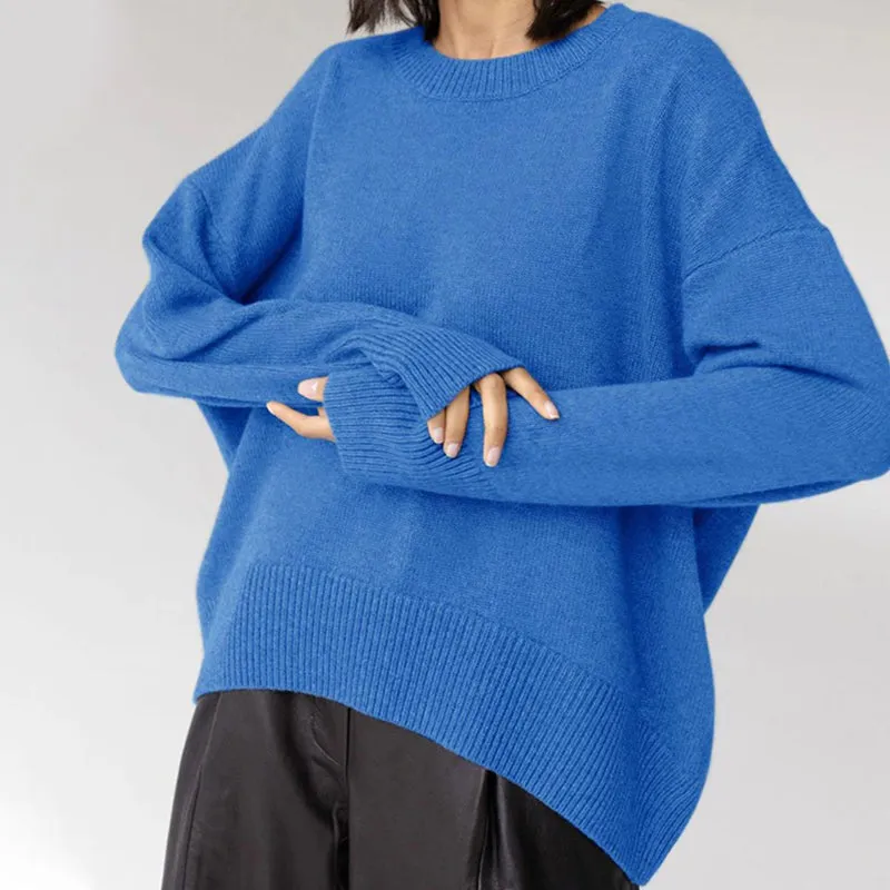 Loose-Fitting O-Neck Oversized Pullover Sweaters