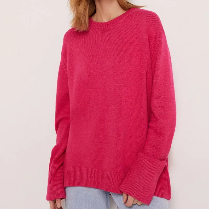 Loose-Fitting O-Neck Oversized Pullover Sweaters