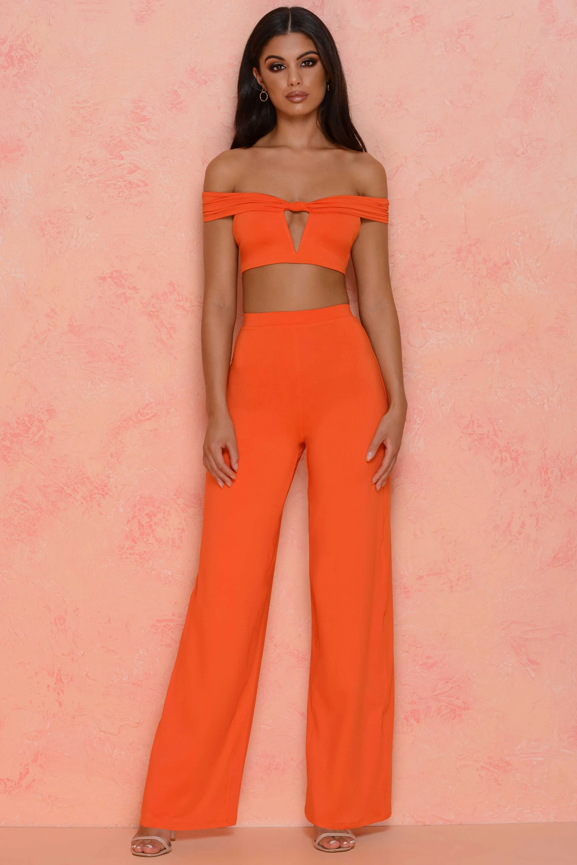 Low Key High Waisted Trousers in Orange