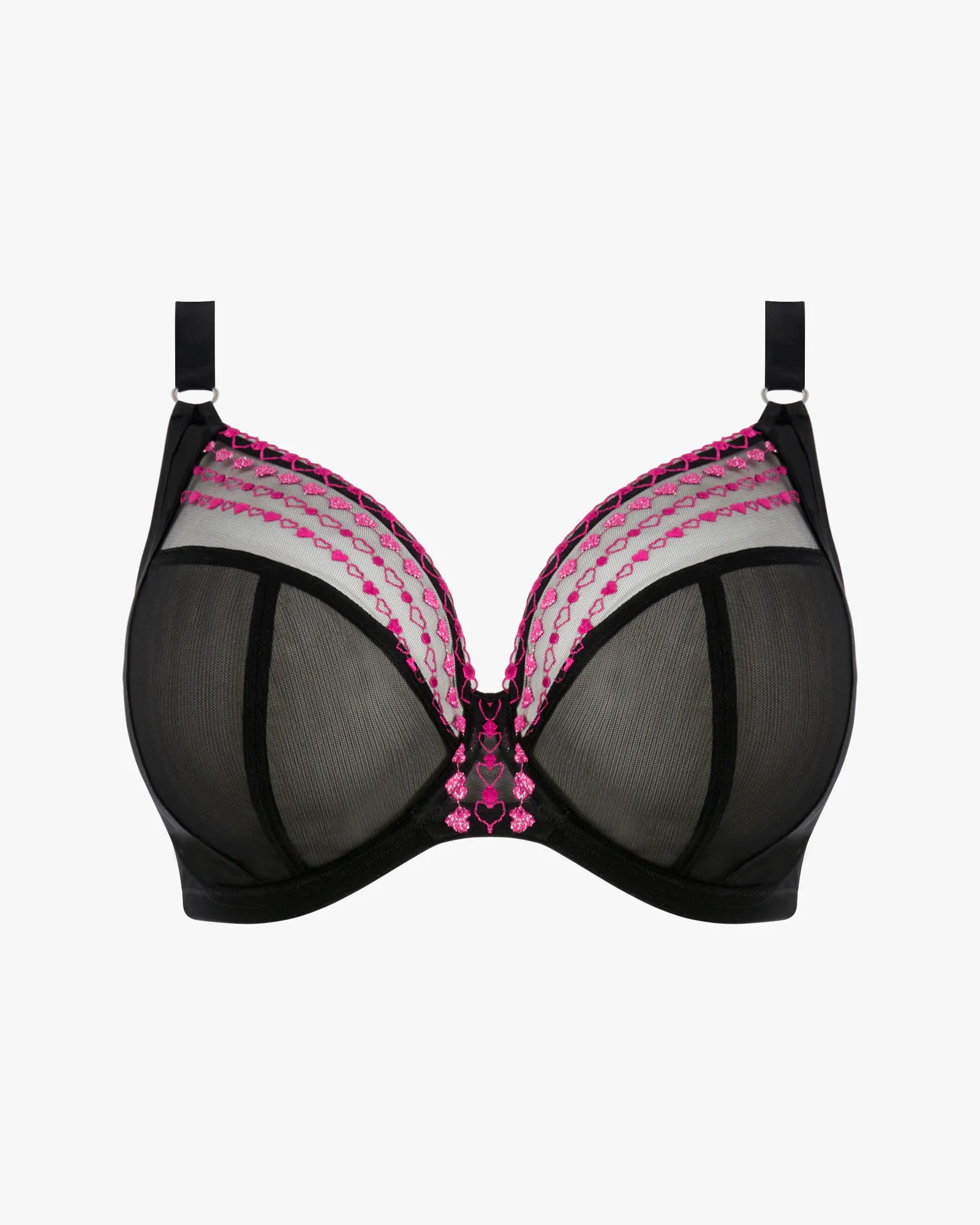 Matilda Underwire Plunge | Black / Pink