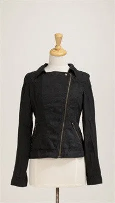 Miilla Off Center Linen Jacket in Black