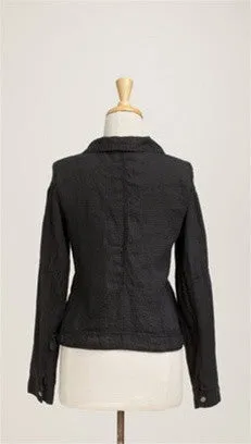 Miilla Off Center Linen Jacket in Black