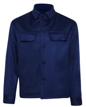 Navy Cashmere Blend Overshirt