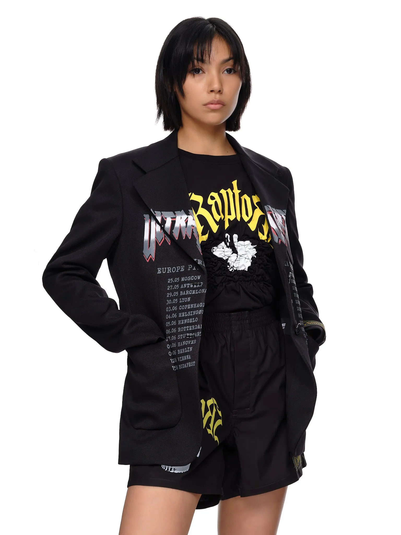 Oversized School Uniform Blazer (221-W500C-30001-0099-BLACK)