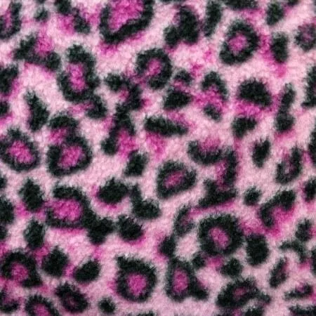 Pink Leopard Print Fleece Fabric