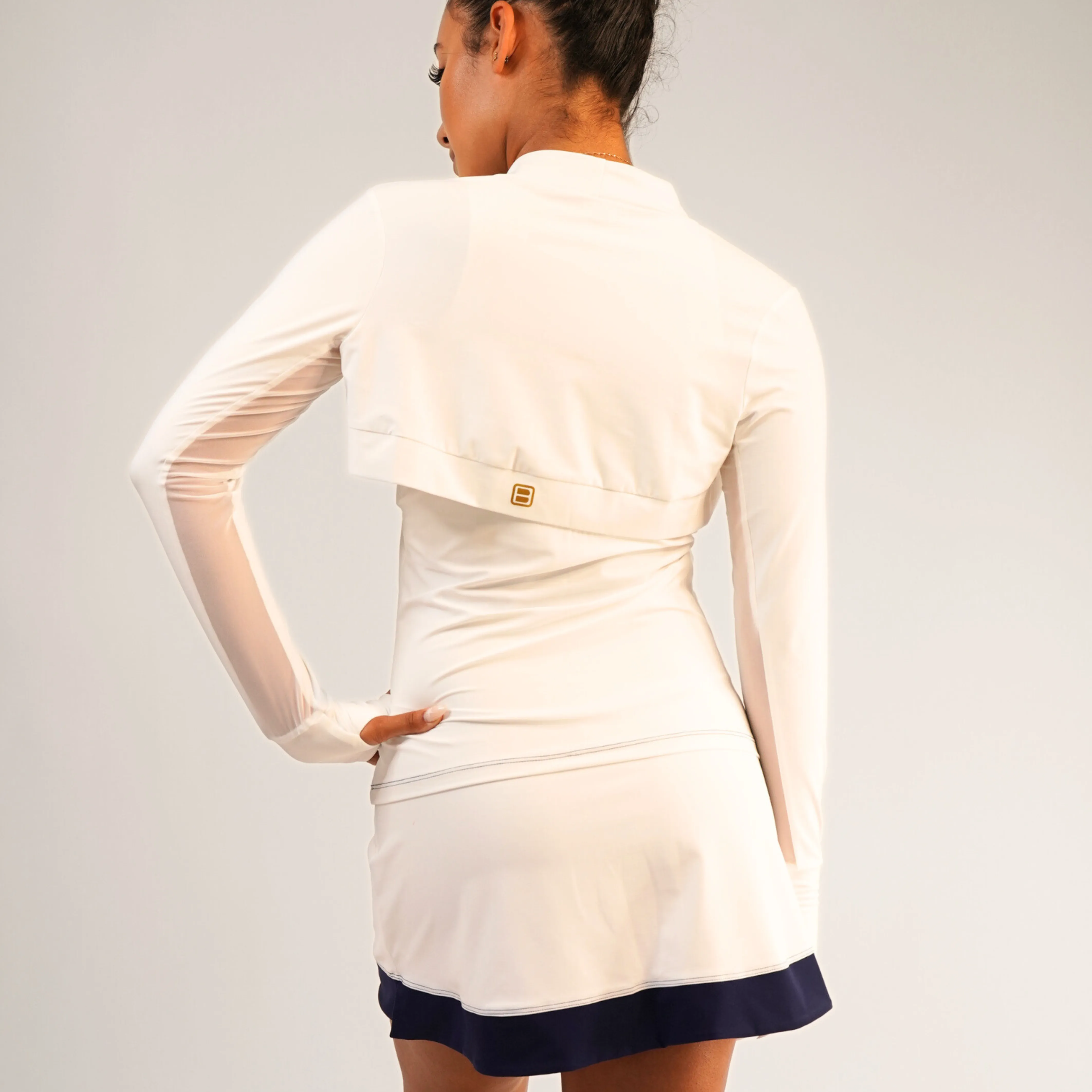 PROTECTIVE SUN SHRUG White w/ White Mesh