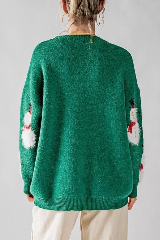 Snowman Oversized Knit Sweater