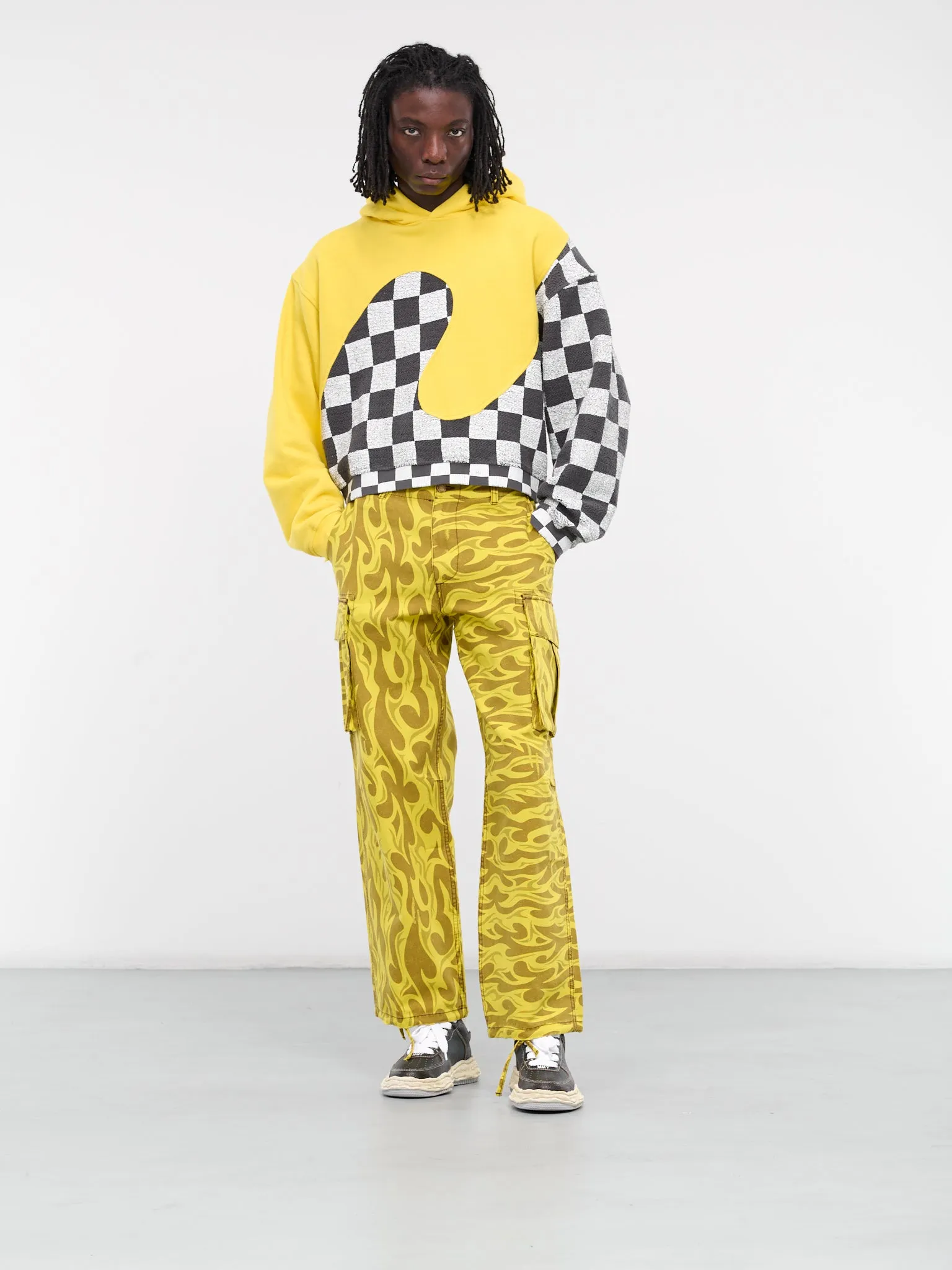 Taxi Swirl Hoodie (ERL08T022-YELLOW-CHECKER)